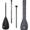 Two Bare Feet 3 Piece Fibreglass Hybrid SUP Paddle & Bag Package (Black)