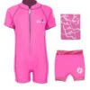 Deluxe Baby Swim Kit - Classic Wetsuit + Nappy Shorts + Towel (Pink)