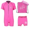 Premier Baby Swim Kit - Classic Wetsuit + Nappy Shorts + Towel + Bag (Pink) -Dive Master Shop pink6