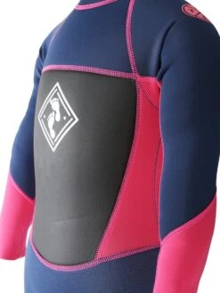 Two Bare Feet Squadron 3/2mm Short Leg Spring Junior Wetsuit (Blue/Fuchsia) 19 Two Bare Feet Squadron 3/2mm Short Leg Spring Junior Wetsuit (Blue/Fuchsia) -Dive Master Shop pink navy detail