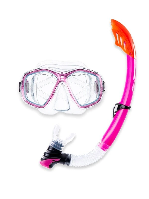 Two Bare Feet Adult PVC Mask, Snorkel & F70 Fins 3 Piece Set (Pink) 4 Two Bare Feet Adult PVC Mask, Snorkel & F70 Fins 3 Piece Set (Pink) - Image 2
