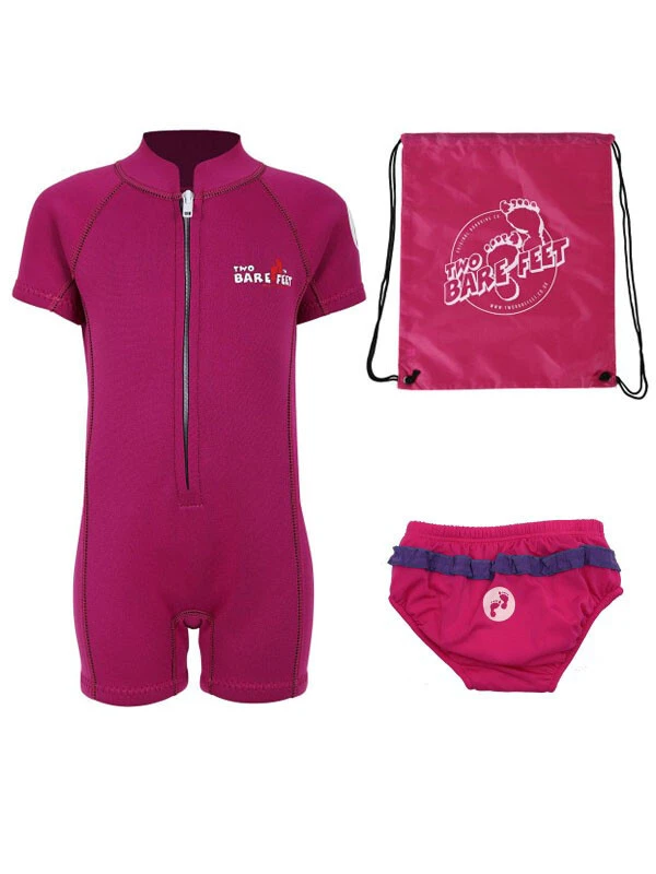 Deluxe Baby Swim Kit - Classic Wetsuit + Swim Nappy + Bag (Raspberry) 3 Deluxe Baby Swim Kit - Classic Wetsuit + Swim Nappy + Bag (Raspberry)