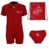 Deluxe Baby Swim Set - Classic Wetsuit + Swim Nappy + Bag (Red) -Dive Master Shop red2