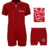 Deluxe Baby Swim Kit - Classic Wetsuit + Nappy Shorts + Towel (Red) -Dive Master Shop red3