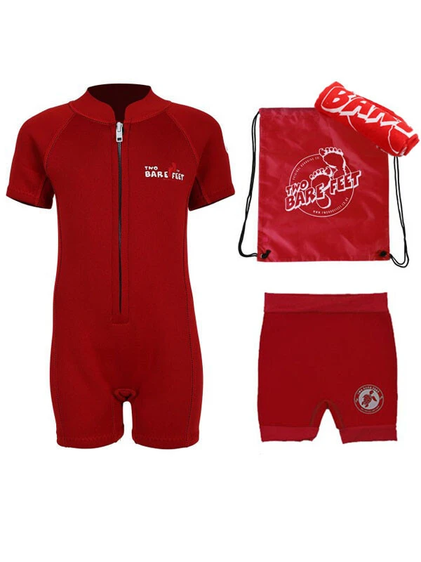 Premier Baby Swim Kit - Classic Wetsuit + Nappy Shorts + Towel + Bag (Red) 3 Premier Baby Swim Kit - Classic Wetsuit + Nappy Shorts + Towel + Bag (Red)