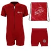 Deluxe Baby Swim Kit - Classic Wetsuit + Nappy Shorts + Bag (Red) 2 Deluxe Baby Swim Kit - Classic Wetsuit + Nappy Shorts + Bag (Red) -Dive Master Shop red 1