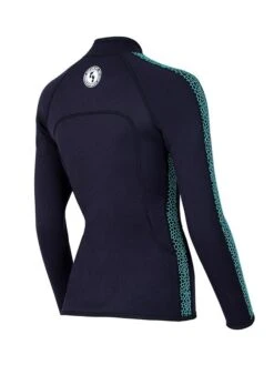 Two Bare Feet Womens Silicone Print Series Full Zip 2.5mm Wetsuit Jacket (Black/Mint) -Dive Master Shop silicone series jacket mint 6