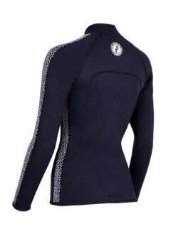 Two Bare Feet Womens Silicone Print Series Full Zip 2.5mm Wetsuit Jacket (Black/White) -Dive Master Shop silicone series jacket white 4