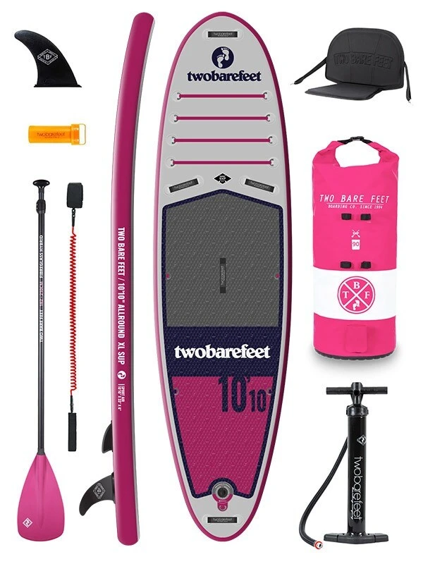 Two Bare Feet Sport Air (Allround XL) 10'10" X 33" X 6" Inflatable SUP Deluxe Fibreglass Hybrid Pack (Raspberry) 3 Two Bare Feet Sport Air (Allround XL) 10'10" X 33" X 6" Inflatable SUP Deluxe Fibreglass Hybrid Pack (Raspberry)