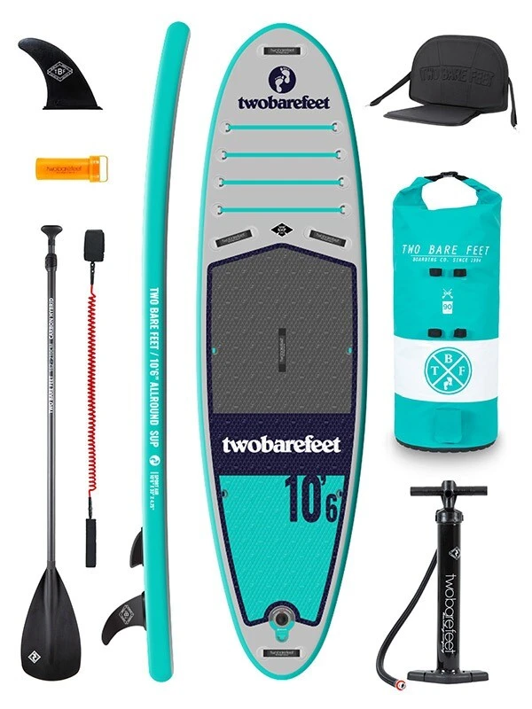 Two Bare Feet Sport Air (Allround) 10'6" X 33" X 4.75" Inflatable SUP Deluxe Carbon Hybrid Pack (Teal) 3 Two Bare Feet Sport Air (Allround) 10'6" X 33" X 4.75" Inflatable SUP Deluxe Carbon Hybrid Pack (Teal)