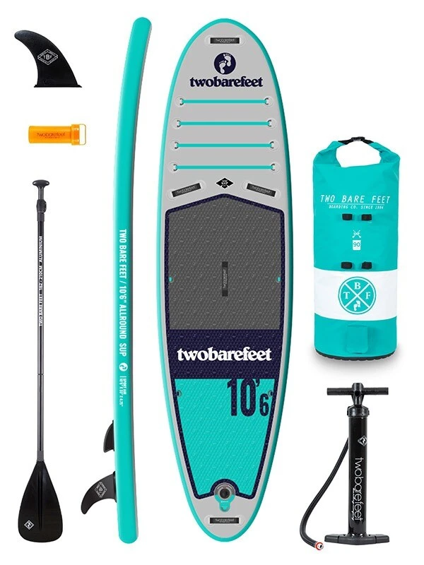 Two Bare Feet Sport Air (Allround) 10'6" X 33" X 4.75" Inflatable SUP Starter Pack (Teal) 3 Two Bare Feet Sport Air (Allround) 10'6" X 33" X 4.75" Inflatable SUP Starter Pack (Teal)