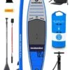Two Bare Feet Sport Air (Touring) 12'0" X 33" X 6" Inflatable SUP Ultimate Pack (Blue) -Dive Master Shop sport air 12 blue ultimate pack 1