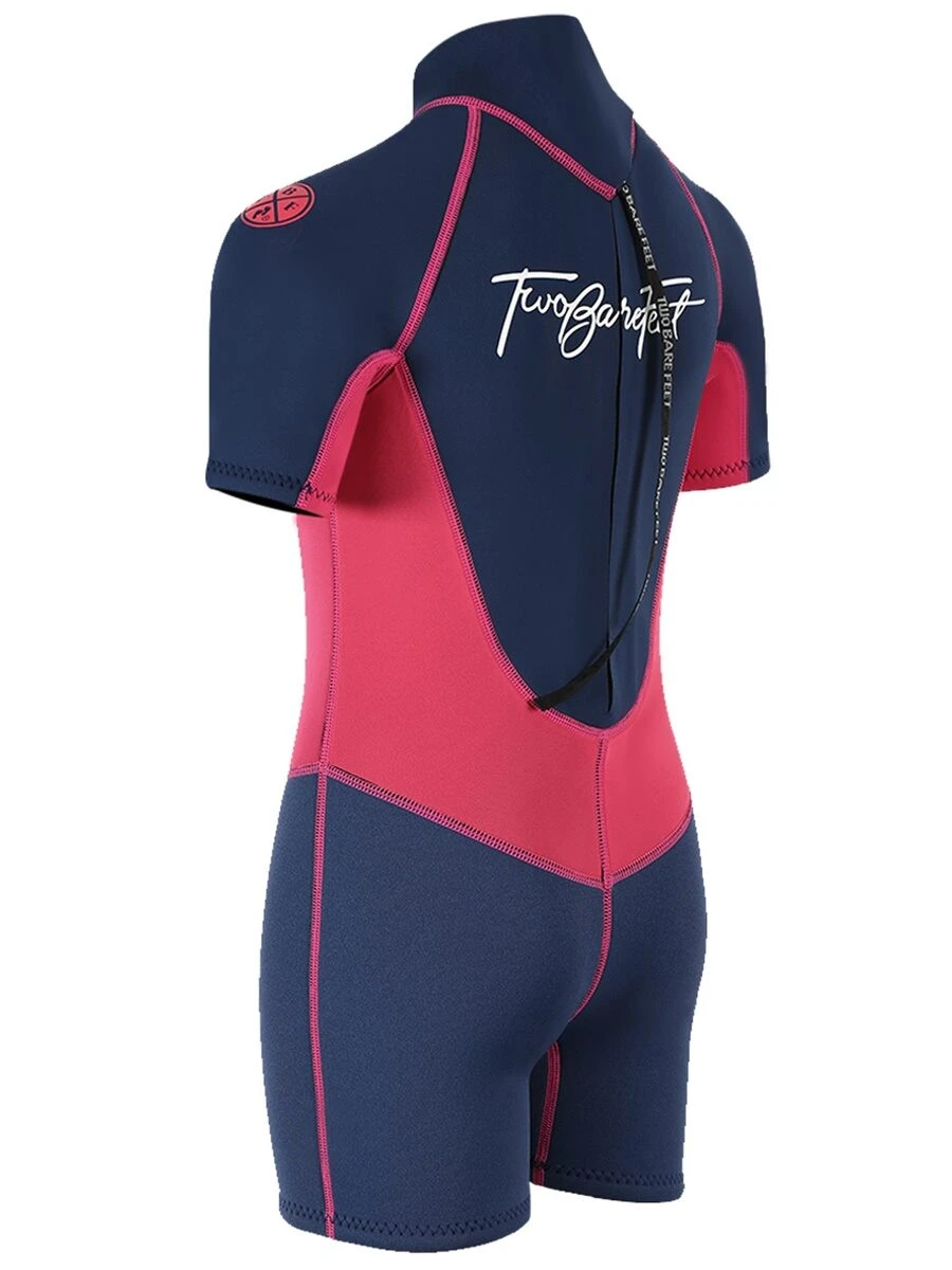 Two Bare Feet Squadron 3/2mm Junior Shorty Wetsuit (Blue/Fuchsia) 6 Two Bare Feet Squadron 3/2mm Junior Shorty Wetsuit (Blue/Fuchsia) - Image 4