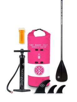 Two Bare Feet Sport Air (Allround) 10'6" X 33" X 4.75" Inflatable SUP Starter Pack (Raspberry) -Dive Master Shop starter pink