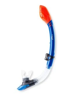 Two Bare Feet Dry Top Silicone Snorkel (Blue)