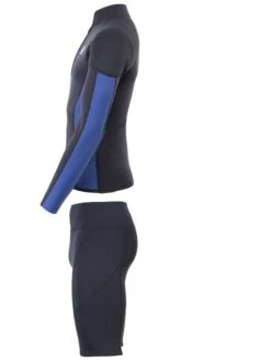 Two Bare Feet Perspective Half Zip 2.5mm Wetsuit Jacket & Shorts Set (Black/Blue) -Dive Master Shop u1y1bg 1