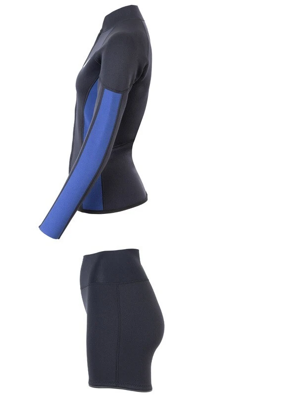 Two Bare Feet Unisex Perspective Full Zip 2.5mm Wetsuit Jacket & Hotpants Set (Black/Blue) 6 Two Bare Feet Unisex Perspective Full Zip 2.5mm Wetsuit Jacket & Hotpants Set (Black/Blue) - Image 4