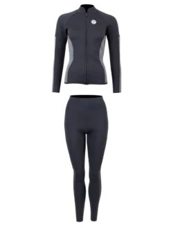 Two Bare Feet Unisex Perspective Full Zip 2.5mm Wetsuit Jacket & Pants Set (Black/Grey) -Dive Master Shop ub55jh z