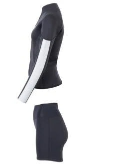 Two Bare Feet Unisex Perspective Full Zip 2.5mm Wetsuit Jacket & Hotpants Set (Black/Grey/Grey) -Dive Master Shop ucdcww l