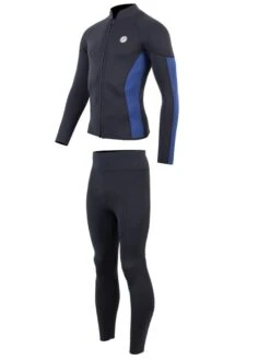 Two Bare Feet Perspective Full Zip 2.5mm Wetsuit Jacket & Pants Set (Black/Blue) -Dive Master Shop ues6l5 b