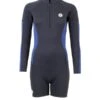 Two Bare Feet Unisex Perspective Half Zip 2.5mm Wetsuit Jacket & Hotpants Set (Black/Blue) -Dive Master Shop ufm7ec 2