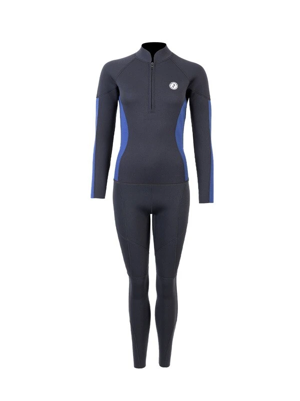 Two Bare Feet Unisex Perspective Half Zip 2.5mm Wetsuit Jacket & Pants Set (Black/Blue) 3 Two Bare Feet Unisex Perspective Half Zip 2.5mm Wetsuit Jacket & Pants Set (Black/Blue)
