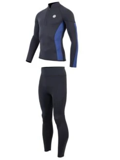 Two Bare Feet Perspective Half Zip 2.5mm Wetsuit Jacket & Pants Set (Black/Blue) -Dive Master Shop uhlqcb b