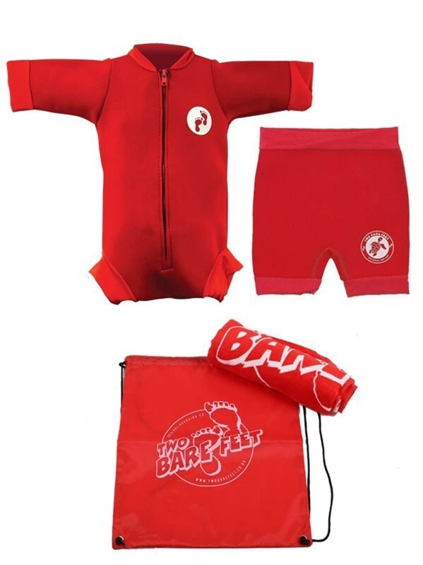 Premier Baby Swim Kit - Newborn Wetsuit + Nappy Shorts + Towel + Bag (Red) 3 Premier Baby Swim Kit - Newborn Wetsuit + Nappy Shorts + Towel + Bag (Red)
