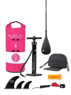 Two Bare Feet Sport Air (Touring) 12'0" X 33" X 6" Inflatable SUP Ultimate Pack (Raspberry) -Dive Master Shop ultimate pink 2