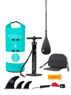 Two Bare Feet Sport Air (Allround) 10'6" X 33" X 4.75" Inflatable SUP Ultimate Pack (Teal) -Dive Master Shop ultimate teal