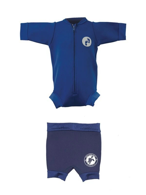 Essentials Baby Swim Kit - Newborn Wetsuit + Nappy Shorts (Blue) 3 Essentials Baby Swim Kit - Newborn Wetsuit + Nappy Shorts (Blue)