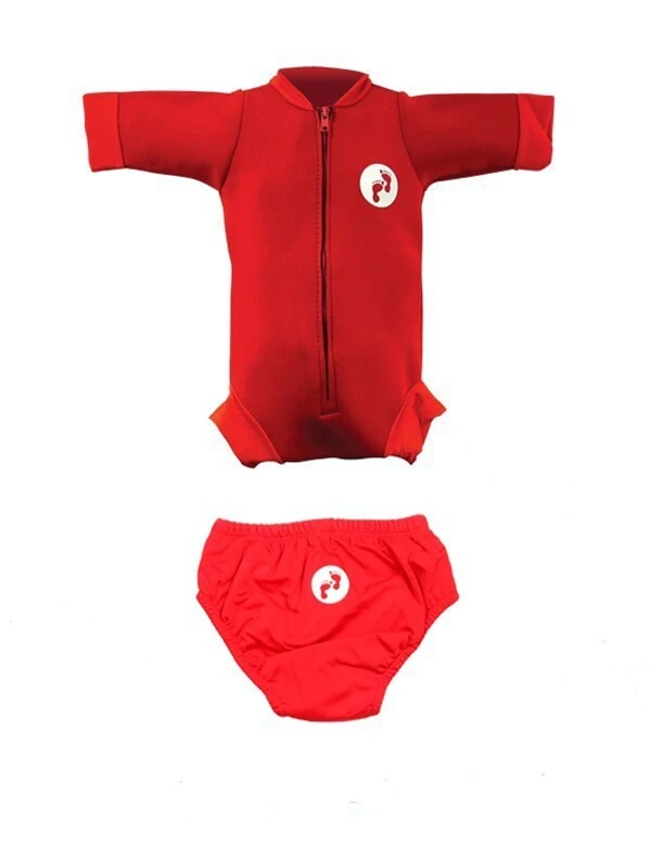 Essentials Baby Swim Kit - Newborn Wetsuit + Swim Nappy (Red) 3 Essentials Baby Swim Kit - Newborn Wetsuit + Swim Nappy (Red)