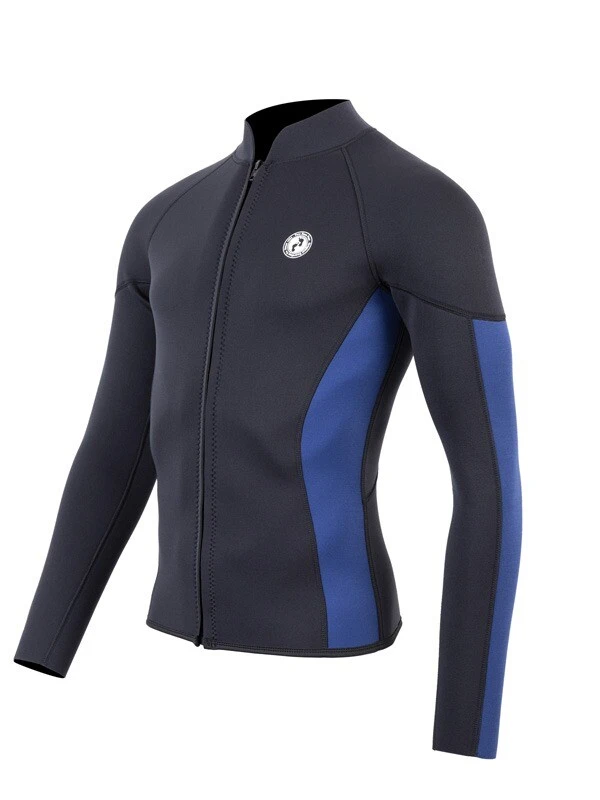 Two Bare Feet Perspective Full Zip 2.5mm Wetsuit Jacket (Black/Blue) 4 Two Bare Feet Perspective Full Zip 2.5mm Wetsuit Jacket (Black/Blue) - Image 2