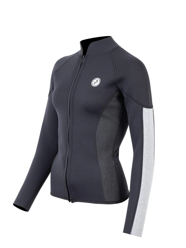 Two Bare Feet Unisex Perspective Full Zip 2.5mm Wetsuit Jacket (Black/Grey/Grey) 4 Two Bare Feet Unisex Perspective Full Zip 2.5mm Wetsuit Jacket (Black/Grey/Grey) - Image 2