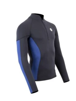 Two Bare Feet Perspective Half Zip 2.5mm Wetsuit Jacket (Black/Blue) 17 Two Bare Feet Perspective Half Zip 2.5mm Wetsuit Jacket (Black/Blue) -Dive Master Shop unisex perspective half zip jacket black blue denim 8