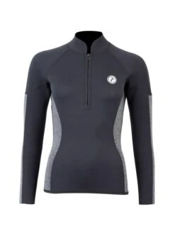 Two Bare Feet Unisex Perspective Half Zip 2.5mm Wetsuit Jacket (Black/Grey)