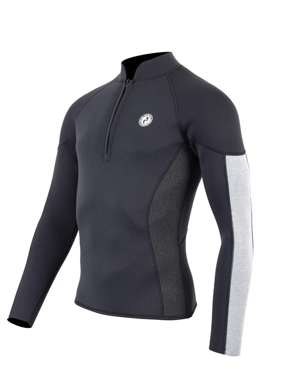 Two Bare Feet Perspective Half Zip 2.5mm Wetsuit Jacket (Black/Grey/Grey) 4 Two Bare Feet Perspective Half Zip 2.5mm Wetsuit Jacket (Black/Grey/Grey) - Image 2