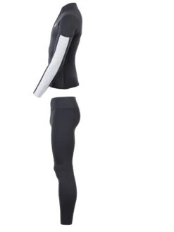 Two Bare Feet Perspective Half Zip 2.5mm Wetsuit Jacket & Pants Set (Black/Grey/Grey) -Dive Master Shop unisex perspective halfzip jacket black grey grey vista pants 4