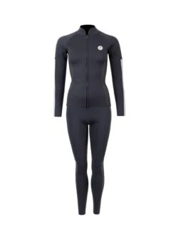 Two Bare Feet Unisex Perspective Full Zip 2.5mm Wetsuit Jacket & Pants Set (Black/Grey/Grey)