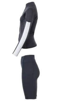 Two Bare Feet Unisex Perspective Full Zip 2.5mm Wetsuit Jacket & Shorts Set (Black/Grey/Grey) -Dive Master Shop utin8f z 1