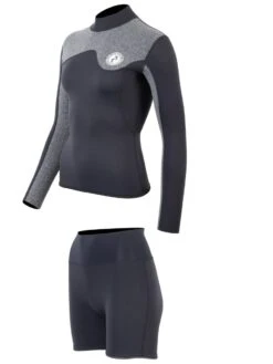 Two Bare Feet Womens Aspect Back Zip 2.5mm Wetsuit Jacket & Hotpants Set (Black/Grey) 12 Two Bare Feet Womens Aspect Back Zip 2.5mm Wetsuit Jacket & Hotpants Set (Black/Grey) -Dive Master Shop w4dj5g 6