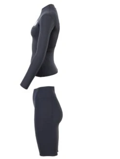 Two Bare Feet Womens Aspect Fleece Lined Zipless Thermal 2.5mm Superstretch Wetsuit Top & Shorts Set (Black) -Dive Master Shop w8d7v7 2