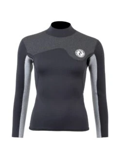 Two Bare Feet Womens Aspect Back Zip 2.5mm Wetsuit Jacket & Hotpants Set (Black/Grey/Grey) -Dive Master Shop wfcv24 f