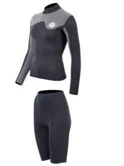 Two Bare Feet Womens Aspect Back Zip 2.5mm Wetsuit Jacket & Shorts Set (Black/Grey) 12 Two Bare Feet Womens Aspect Back Zip 2.5mm Wetsuit Jacket & Shorts Set (Black/Grey) -Dive Master Shop wfqn6i s