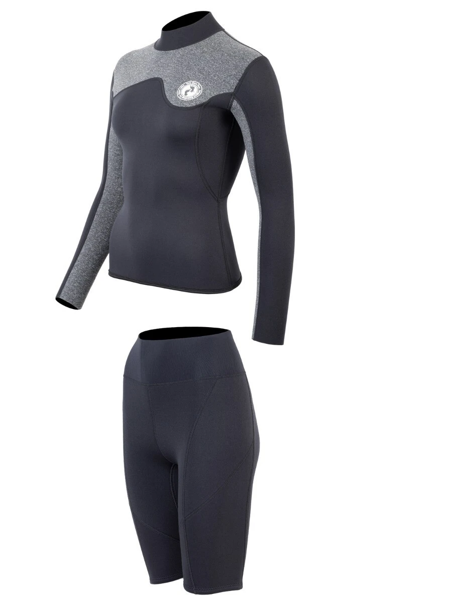 Two Bare Feet Womens Aspect Back Zip 2.5mm Wetsuit Jacket & Shorts Set (Black/Grey) 5 Two Bare Feet Womens Aspect Back Zip 2.5mm Wetsuit Jacket & Shorts Set (Black/Grey) - Image 3