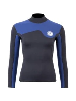 Two Bare Feet Womens Aspect Back Zip 2.5mm Wetsuit Jacket & Shorts Set (Black/Blue) -Dive Master Shop wm4e96 3