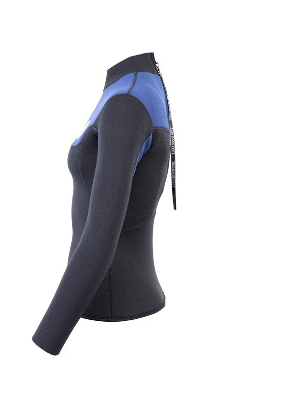 Two Bare Feet Womens Aspect Back Zip 2.5mm Wetsuit Jacket (Black/Blue) 5 Two Bare Feet Womens Aspect Back Zip 2.5mm Wetsuit Jacket (Black/Blue) - Image 3