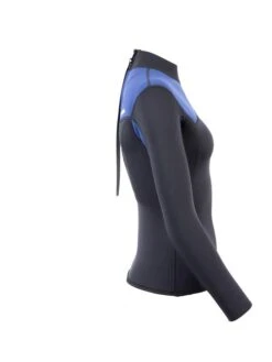 Two Bare Feet Womens Aspect Back Zip 2.5mm Wetsuit Jacket (Black/Blue) 16 Two Bare Feet Womens Aspect Back Zip 2.5mm Wetsuit Jacket (Black/Blue) -Dive Master Shop womens aspect back zip jacket black blue denim 7