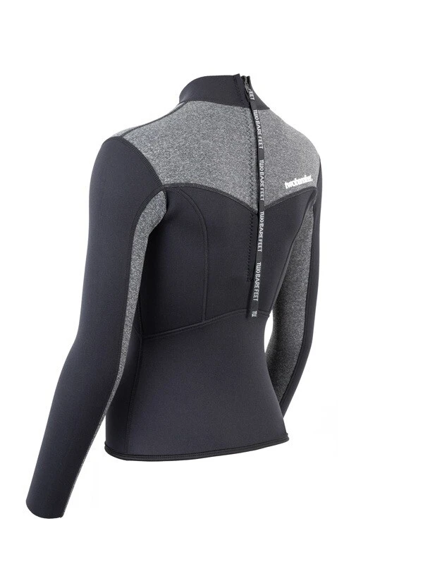 Two Bare Feet Womens Aspect Back Zip 2.5mm Wetsuit Jacket (Black/Grey) 6 Two Bare Feet Womens Aspect Back Zip 2.5mm Wetsuit Jacket (Black/Grey) - Image 4