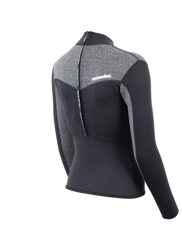Two Bare Feet Womens Aspect Back Zip 2.5mm Wetsuit Jacket (Black/Grey) 8 Two Bare Feet Womens Aspect Back Zip 2.5mm Wetsuit Jacket (Black/Grey) - Image 6